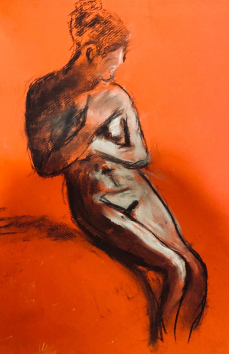 Ego Death — Figure study on orange background